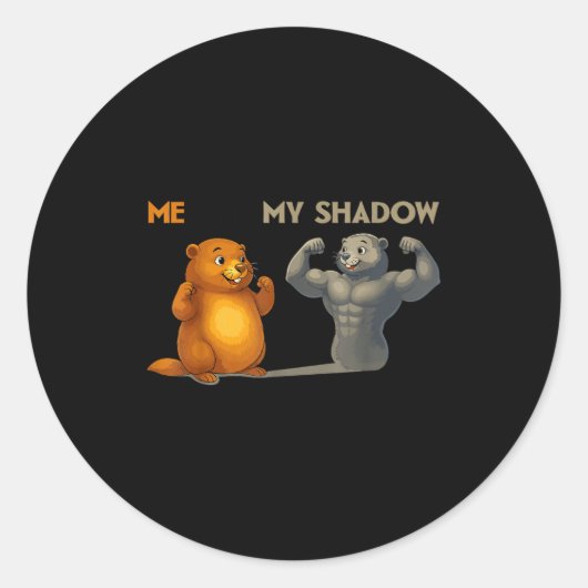 Funny Groundhog Day  Ronde Sticker (Voorkant)