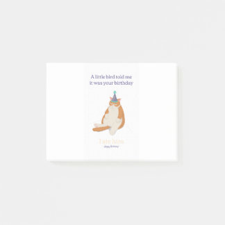 Funny Grumpy Birthday Cat, Happy Birthday Design Post-it® Notes