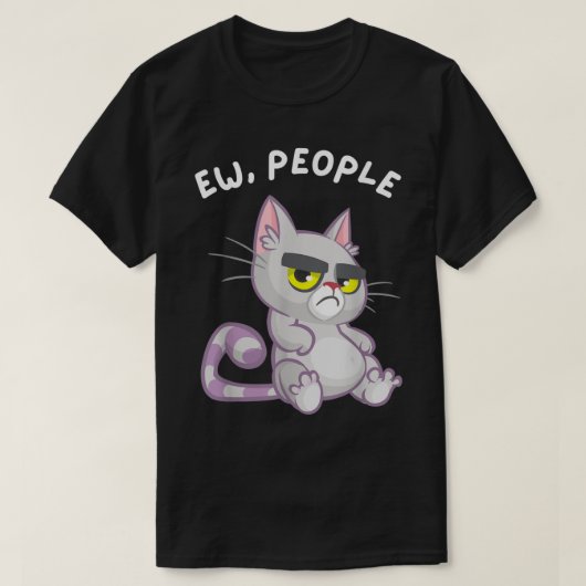 Funny Grumpy Cat Anti Social Design T-shirt (Design voorkant)