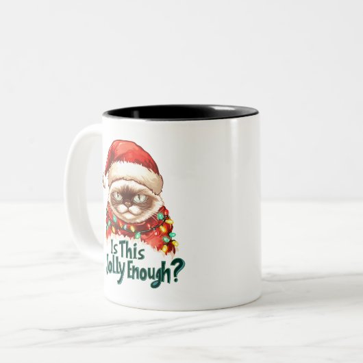 Funny Grumpy Cat Christmas Mug Gift (Devant gauche)
