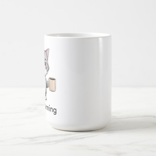 Funny Grumpy Cat Coffee Mug – “Good Morning” Cute (Centre)