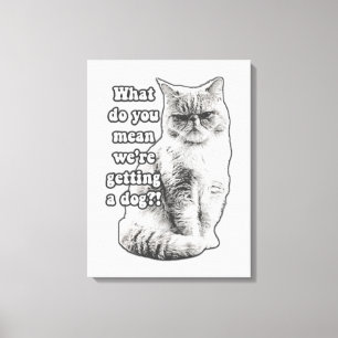 Funny grumpy cat meme for kat lovers and owner canvas afdruk