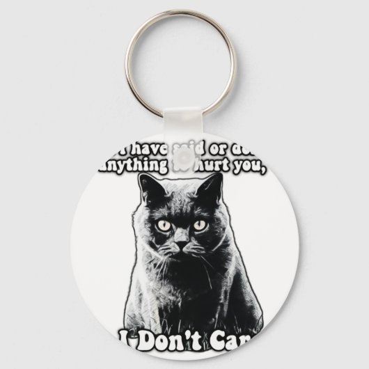 Funny grumpy cat meme for kitten people & eigenaar sleutelhanger (Voorkant)