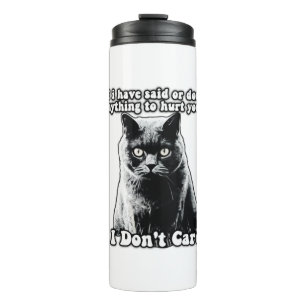 Funny grumpy cat meme for kitten people & eigenaar thermosbeker