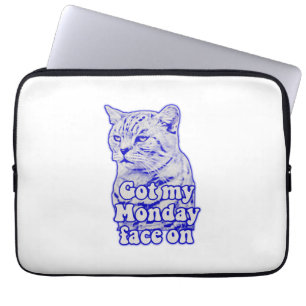 Funny grumpy cat meme voor katten en eigenaars laptop sleeve