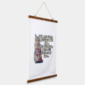 Funny grumpy cat meme voor kattenliefhebbers en ei hangend wandkleed (Gebogen)