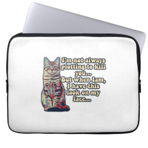 Funny grumpy cat meme voor kattenliefhebbers en ei laptop sleeve