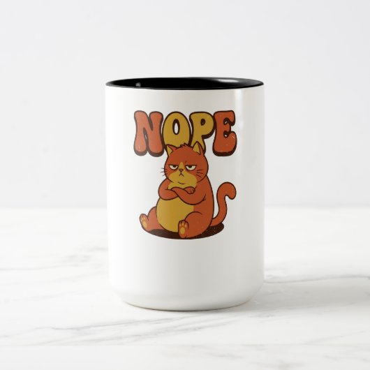 Funny Grumpy Cat "NOPE" Coffee Mug - Cat Lover Gif (Centre)