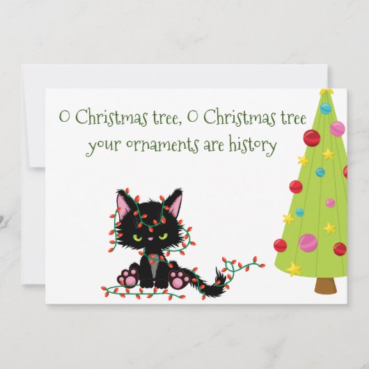 Funny Grumpy Cat of Kerstmis Feestdagenkaart (Voorkant)