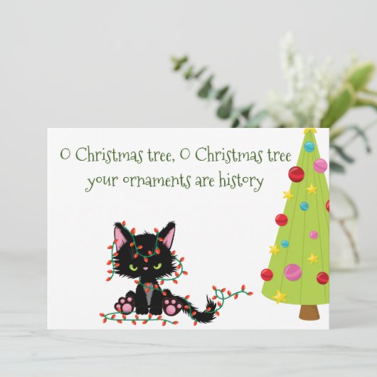 Funny Grumpy Cat of Kerstmis Feestdagenkaart (Staand voorkant)