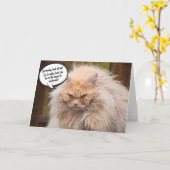 Funny Grumpy Chat Carte de voeux d'anniversaire (Fleur jaune)