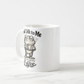 Funny Grumpy Frog Drinking Coffee Koffiemok (Voorkant links)