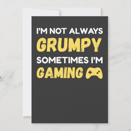 Funny Grumpy Gamer Quote Design Kaart (Voorkant)