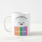Funny Grumpy Kawaii Cloud en Rainbows Koffiemok (Links)