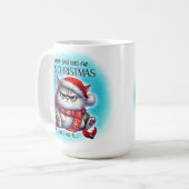 Funny Grumpy Mad Kitty Christmas | Coffee Mug (Devant gauche)