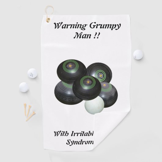 Funny Grumpy Man bij de wandelaar Bowls Design Golfhanddoek (Insitu)
