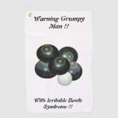 Funny Grumpy Man bij de wandelaar Bowls Design Golfhanddoek (Voorkant)