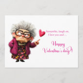 Funny Grumpy Old Lady Attitude Valentine’s Day   Feestdagenkaart (Voorkant)