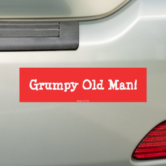 Funny Grumpy Old Man Bumpersticker (Op auto)