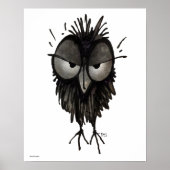 Funny Grumpy Owl Art Poster (Voorkant)