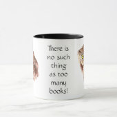 Funny Grumpy Owl Geen ding, te veel boeken Mok (Midden)