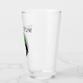 Funny grumpy pinguin kerstcartoon glas (Links)