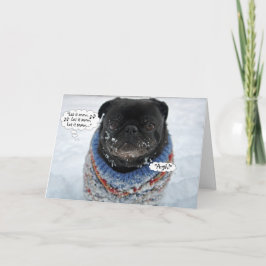 Funny Grumpy Pug-kerstkaart Feestdagen Kaart