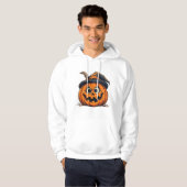 Funny Grumpy Pumpkin Halloween Design Hoodie (Voorkant volledig)