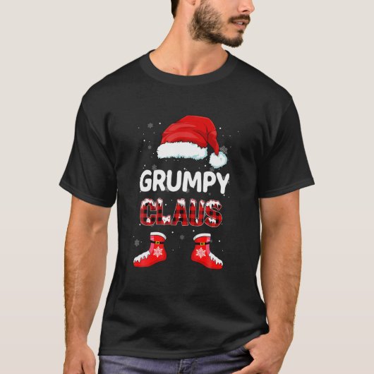 Funny Grumpy Santa Claus kerstman Matching Family T-shirt (Voorkant)