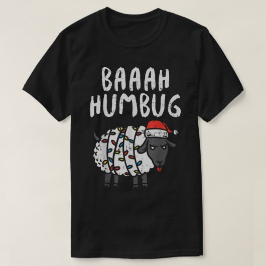 Funny Grumpy Sheep Christmas Holiday Design T-shirt (Design voorkant)