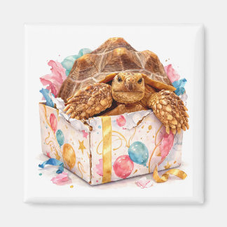 Funny Grumpy Watercolor Happy Birthday Gift Turtle Magneet