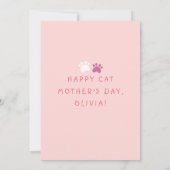 Funny Grumpy White Chat Carte de la Fête des Mères (Dos)