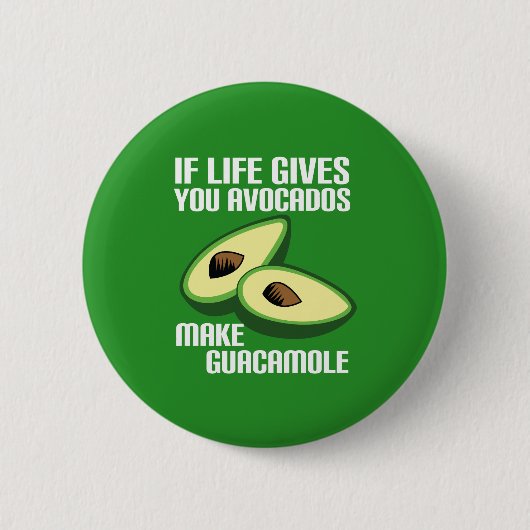 Funny Guacamole Avocado Joke Ronde Button 5,7 Cm (Voorkant)