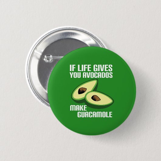 Funny Guacamole Avocado Joke Ronde Button 5,7 Cm (Voorkant /achterkant)