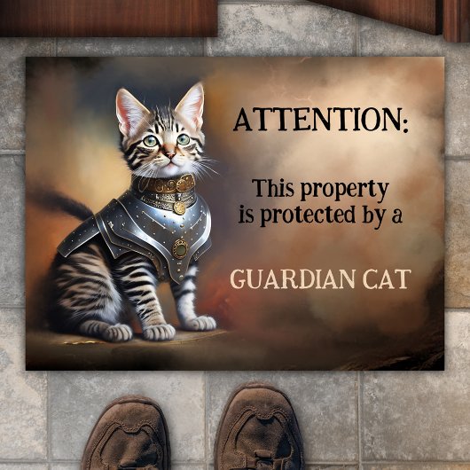 Funny Guardian Cat Deurmat