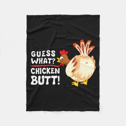 Funny Guess What_ Chicken Butt! Graphic Design  Fleece Deken (Voorkant)