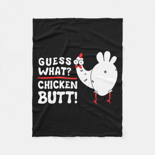 Funny Guess What_ Chicken Butt! Graphic Design  Fleece Deken (Voorkant)