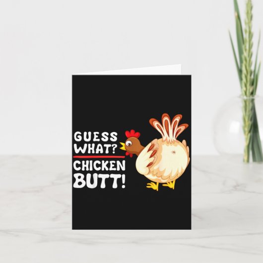 Funny Guess What_ Chicken Butt! Graphic Design  Kaart (Voorkant)