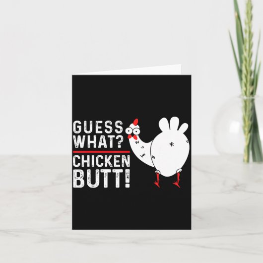 Funny Guess What_ Chicken Butt! Graphic Design  Kaart (Voorkant)