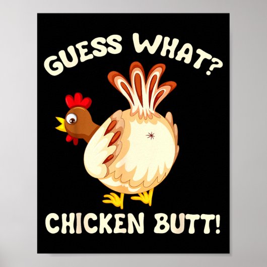 Funny Guess What_ Chicken Butt! Graphic Design Poster (Voorkant)