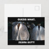 Funny Guess What Zebra Butt Wildlife Briefkaart (Voorkant / Achterkant)