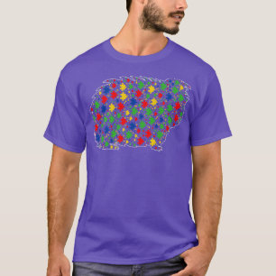 Funny Guinea Animals Puzzle Pieces Autism Awar T-shirt