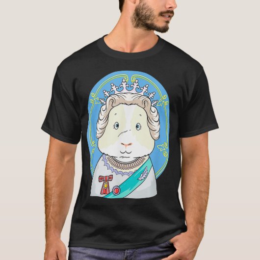 Funny guinea pig dressed as queen Design  T-shirt (Voorkant)