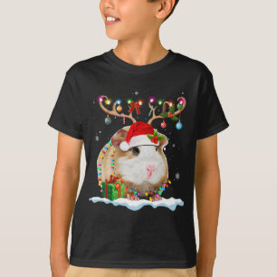 Funny Guinea Pig Kerstreindekerst Ligh T-shirt
