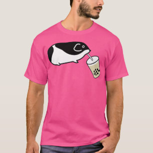 Funny Guinea Pig Pet Drinking Boba Bubble Milk Tea T-shirt