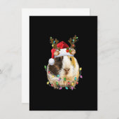 Funny Guinea Pig Santa Hat renherder antlers Licht Kaart (Voorkant / Achterkant)