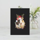 Funny Guinea Pig Santa Hat renherder antlers Licht Kaart (Staand voorkant)
