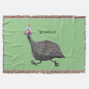 Funny Guineafowl cartoon Deken