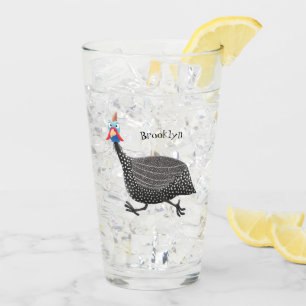 Funny Guineafowl cartoon Glas