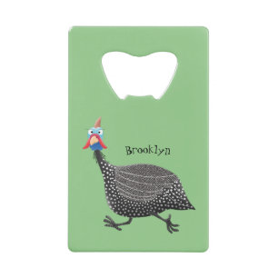 Funny Guineafowl cartoon Kredietkaart Flessenopener